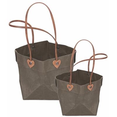 Tivoli Lot de 2 sacs verts milleusi en simili cuir et papier Tivoli Lot de 2 sacs verts milleusi en simili cuir et papier