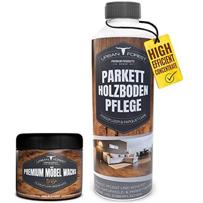 URBAN FOREST Kit économique cire pour bois incolore + nettoyant pour sols en bois URBAN FOREST Kit économique cire pour bois incolore + nettoyant pour sols en bois