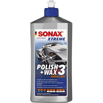 SONAX XTREME Polish+wax 3 (500 ml) pour surfaces peintes ternes et abîmées avec protection durable Réf: 02022000-810 SONAX XTREME Polish+wax 3 (500 ml) pour surfaces peintes ternes et abîmées avec protection durable Réf: 02022000-810