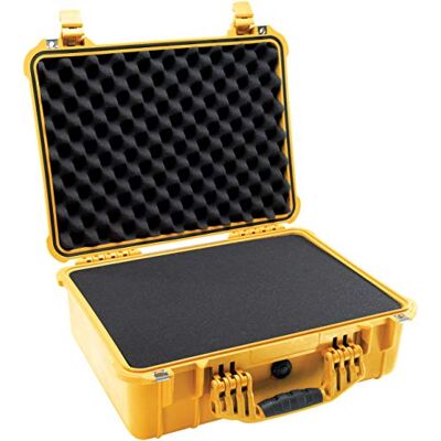PELI 1520 Professional Shockproof valise de transport, IP67 étanche à l'eau et à la poussière, capacité de 24L, fabriquée en Allemagne, avec insert en mousse personnalisable, jaune PELI 1520 Professional Shockproof valise de transport, IP67 étanche à l'eau et à la poussière, capacité de 24L, fabriquée en Allemagne, avec insert en mousse personnalisable, jaune