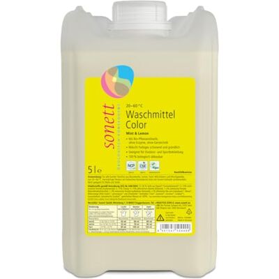 Sonett Lessive liquide pour linge de couleur Parfum menthe/citron 5000 ml Sonett Lessive liquide pour linge de couleur Parfum menthe/citron 5000 ml