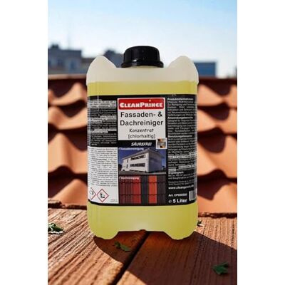CleanPrince Bidon de 5 litres de nettoyant concentré pour façades et toits contenant du chlore sans acide éclaircissant pour toits, façades, plâtre, murs, pierres, béton CleanPrince Bidon de 5 litres de nettoyant concentré pour façades et toits contenant du chlore sans acide éclaircissant pour toits, façades, plâtre, murs, pierres, béton