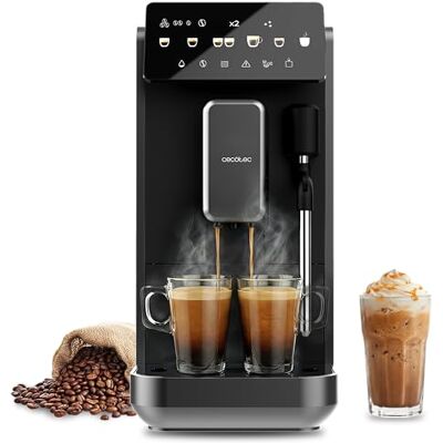 Cecotec Cafetière Superautomatique Cremmaet Lungo Steam. 19 Bars, Thermoblock, 5 Boissons, Vaporisateur, 5 Niveaux de Mouture, Double Bras, Détartrage, Réservoir d'Eau 2L, 280g Grains de Café, Écran Cecotec Cafetière Superautomatique Cremmaet Lungo Steam. 19 Bars, Thermoblock, 5 Boissons, Vaporisateur, 5 Niveaux de Mouture, Double Bras, Détartrage, Réservoir d'Eau 2L, 280g Grains de Café, Écran