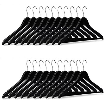 Relaxdays Pack de 20 cintres pour manteaux pantalons vêtements, noir, 23 x 44 x 1 cm Relaxdays Pack de 20 cintres pour manteaux pantalons vêtements, noir, 23 x 44 x 1 cm