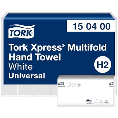 Tork Xpress Essuie-mains interfoliés blancs H2, Universal, économiques, 21 x 190 feuilles, 150400 Tork Xpress Essuie-mains interfoliés blancs H2, Universal, économiques, 21 x 190 feuilles, 150400