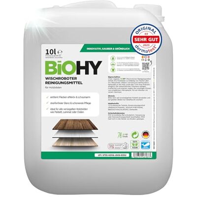 BIOHY Agent de nettoyage des robots d’essuyage (Bidon de 10l) Nettoyant pour tous les planchers en bois pour parquet et stratifié Concentré économique (Wischroboter Holz) BIOHY Agent de nettoyage des robots d’essuyage (Bidon de 10l) Nettoyant pour tous les planchers en bois pour parquet et stratifié Concentré économique (Wischroboter Holz)