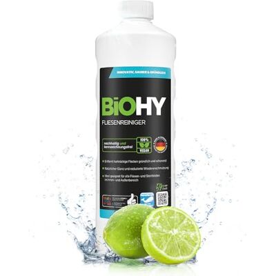 BIOHY Nettoyant pour carrelage (bouteille de 1 litre) Nettoyant bio pour carrelage mural et sol de toutes sortes Détartrant intensif Nettoyage sans traces pour salon, cuisine et salle de bain Intérieur et extérieur BIOHY Nettoyant pour carrelage (bouteille de 1 litre) Nettoyant bio pour carrelage mural et sol de toutes sortes Détartrant intensif Nettoyage sans traces pour salon, cuisine et salle de bain Intérieur et extérieur