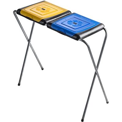 KADAX Support pour sacs poubelle, tri sélectif, solide, avec couvercle en plastique, double KADAX Support pour sacs poubelle, tri sélectif, solide, avec couvercle en plastique, double
