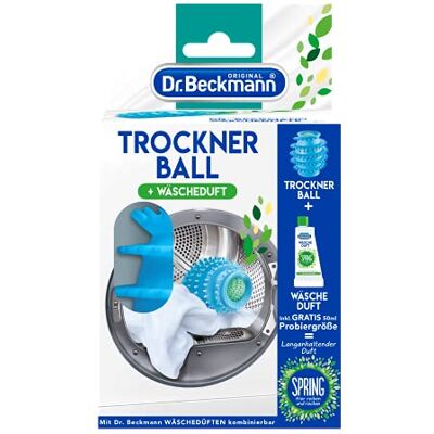 Dr. Beckmann Boule de sèche-linge Pour un linge frais et doux Remplissable avec parfum de linge Réduit le temps de séchage Avec échantillon gratuit Spring 50 ml Dr. Beckmann Boule de sèche-linge Pour un linge frais et doux Remplissable avec parfum de linge Réduit le temps de séchage Avec échantillon gratuit Spring 50 ml