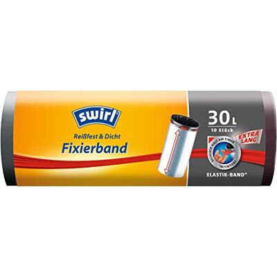 Swirl Sacs poubelle extra longs avec bande de fixation 30 l 1 rouleau de 10 sacs Anthracite Swirl Sacs poubelle extra longs avec bande de fixation 30 l 1 rouleau de 10 sacs Anthracite