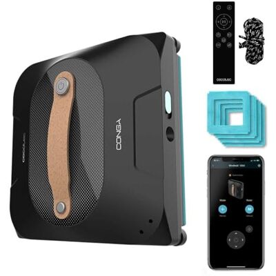 Cecotec Conga Windroid 1390 Robot nettoyeur de vitres Double Spray Connected, 3 en 1, pulvérisation, nettoie et sec, double pulvérisation, application et commande, 8 modes, rayon d'action 7,5 m, corde Cecotec Conga Windroid 1390 Robot nettoyeur de vitres Double Spray Connected, 3 en 1, pulvérisation, nettoie et sec, double pulvérisation, application et commande, 8 modes, rayon d'action 7,5 m, corde