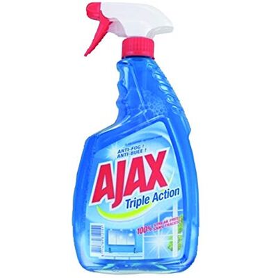 AJAX Lot de 12 nettoyants pour vitres Triple Action Anti-rayures 12 x 750 ml AJAX Lot de 12 nettoyants pour vitres Triple Action Anti-rayures 12 x 750 ml
