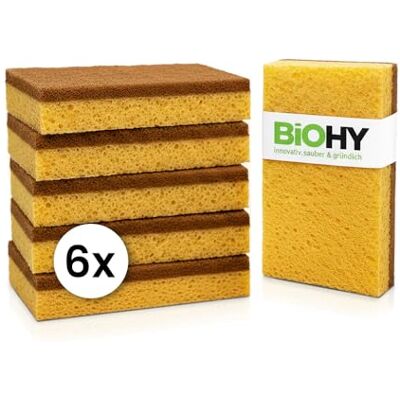 BIOHY Lot de 6 éponges à vaisselle en coco Éponge écologique durable pour la cuisine et la maison Éponge de cuisine à faible odeur Réutilisable et biodégradable Éponges en fibre de noix de BIOHY Lot de 6 éponges à vaisselle en coco Éponge écologique durable pour la cuisine et la maison Éponge de cuisine à faible odeur Réutilisable et biodégradable Éponges en fibre de noix de