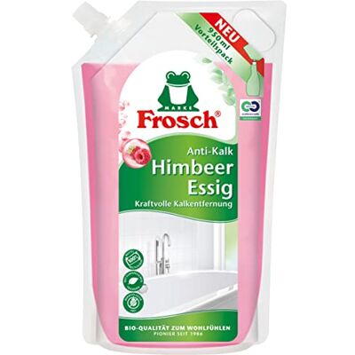 FROSCH Nettoyant anti-calcaire au vinaigre de framboise, extra puissant contre la saleté et le calcaire, pour cuisine et salle de bain, dans une recharge (1 x 950 ml) FROSCH Nettoyant anti-calcaire au vinaigre de framboise, extra puissant contre la saleté et le calcaire, pour cuisine et salle de bain, dans une recharge (1 x 950 ml)