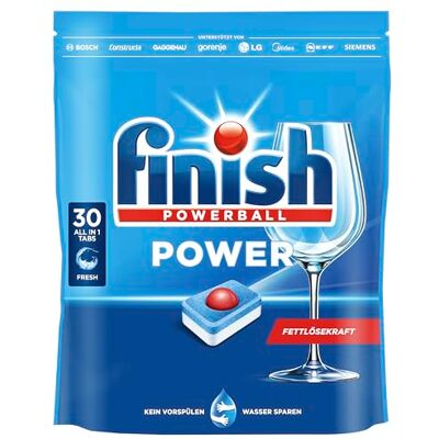 Finish Power All in 1 Tablettes lave-vaisselle sans phosphate – Tablettes pour lave-vaisselle avec Powerball puissant contre les taches de graisse les plus tenaces – Gigapack avec 180 tablettes Finish Power All in 1 Tablettes lave-vaisselle sans phosphate – Tablettes pour lave-vaisselle avec Powerball puissant contre les taches de graisse les plus tenaces – Gigapack avec 180 tablettes