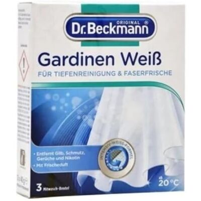 Dr. Beckmann Rideaux blancs Pour rideaux brillants Avec formule blanche intense efficace 3 x 40 g Dr. Beckmann Rideaux blancs Pour rideaux brillants Avec formule blanche intense efficace 3 x 40 g