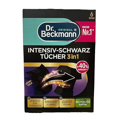 Dr. Beckmann Lingettes noires intenses Pour des fibres noires et lisses intenses 6 lingettes Dr. Beckmann Lingettes noires intenses Pour des fibres noires et lisses intenses 6 lingettes