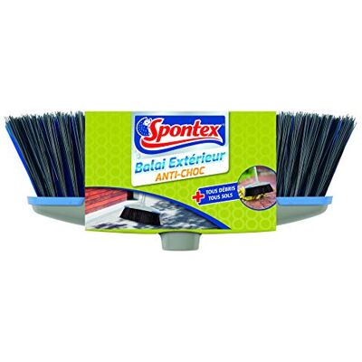 Spontex 1 Tête de balai extérieur Compatible avec tous manches Fibres double action ultra résistantes Bords antichocs Spontex 1 Tête de balai extérieur Compatible avec tous manches Fibres double action ultra résistantes Bords antichocs