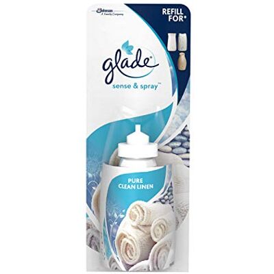Glade Sense & Spray Recharge de désodorisant, vaporisateur d'ambiance automatique activé par le mouvement et éliminateur d'odeurs pour la maison, linge propre, 8 recharges (8 x 18 ml) Glade Sense & Spray Recharge de désodorisant, vaporisateur d'ambiance automatique activé par le mouvement et éliminateur d'odeurs pour la maison, linge propre, 8 recharges (8 x 18 ml)