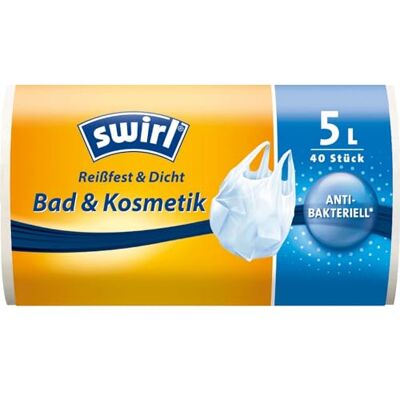 Swirl Lot de 40 sacs poubelle avec poignée de transport de 5 l Swirl Lot de 40 sacs poubelle avec poignée de transport de 5 l