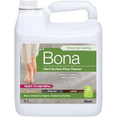 Bona Nettoyant Pour Sols Durs 4L Compatible Avec Tous les Robots Laveurs et Serpillères Vaporisateur Produit Nettoyant Sol Bona Nettoyant Pour Sols Durs 4L Compatible Avec Tous les Robots Laveurs et Serpillères Vaporisateur Produit Nettoyant Sol