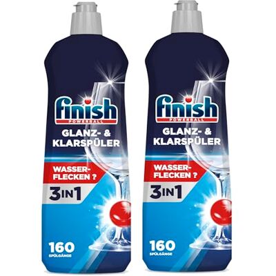 Finish Liquide de rinçage pour lave-vaisselle Bleu 800 ml Lot de 2 Finish Liquide de rinçage pour lave-vaisselle Bleu 800 ml Lot de 2