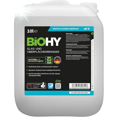 BIOHY Nettoyant Multi Surfaces (Bidon de 10l) Nettoyant concentré pour Verre Nettoyant Universel Nettoyant Organique Professionnel (Oberflächenreiniger) BIOHY Nettoyant Multi Surfaces (Bidon de 10l) Nettoyant concentré pour Verre Nettoyant Universel Nettoyant Organique Professionnel (Oberflächenreiniger)