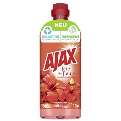 AJAX Nettoyant tout usage Fleurs d'hibiscus 1000 ml Nettoyant pour 24h de fraîcheur naturelle, aide à nettoyer les germes, parfum séduisant d'hibiscus AJAX Nettoyant tout usage Fleurs d'hibiscus 1000 ml Nettoyant pour 24h de fraîcheur naturelle, aide à nettoyer les germes, parfum séduisant d'hibiscus