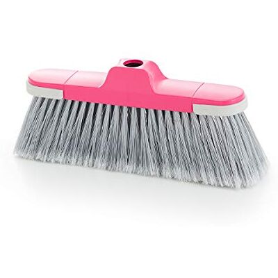 Maya 02011 Balai lune avec dureté des fibres intermédiaires, idéal pour balayage en intérieur, rose et gris Maya 02011 Balai lune avec dureté des fibres intermédiaires, idéal pour balayage en intérieur, rose et gris