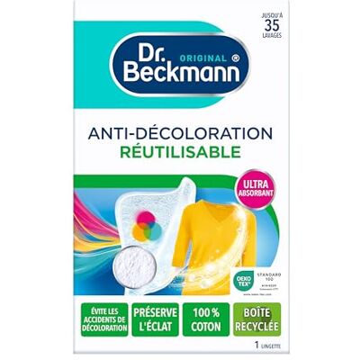 Dr. Beckmann Lingette Réutilisable x1 Protection contre la décoloration et maintien de l'éclat des couleurs Fibre 100% coton efficace jusqu'à 30 lavages Dr. Beckmann Lingette Réutilisable x1 Protection contre la décoloration et maintien de l'éclat des couleurs Fibre 100% coton efficace jusqu'à 30 lavages