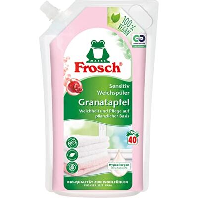 FROSCH Adoucissant sensible à la grenade, lavage doux et soin à base de plantes, végétalien, 40 lavages, 1 pack (1 x 1000 ml) FROSCH Adoucissant sensible à la grenade, lavage doux et soin à base de plantes, végétalien, 40 lavages, 1 pack (1 x 1000 ml)