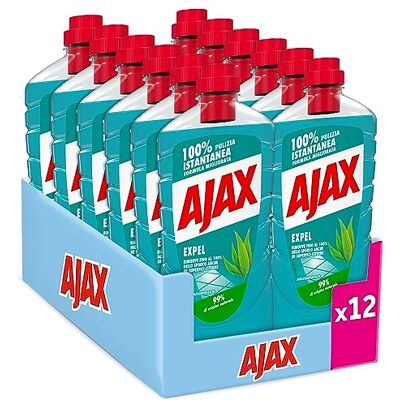 AJAX Nettoyant pour sols multi-surfaces Expel, sans rinçage, 12 x 950 ml Nettoyant multi-usages avec 99 % d'ingrédients d'origine naturelle, 100 % puissance de nettoyage, idéal pour les surfaces AJAX Nettoyant pour sols multi-surfaces Expel, sans rinçage, 12 x 950 ml Nettoyant multi-usages avec 99 % d'ingrédients d'origine naturelle, 100 % puissance de nettoyage, idéal pour les surfaces