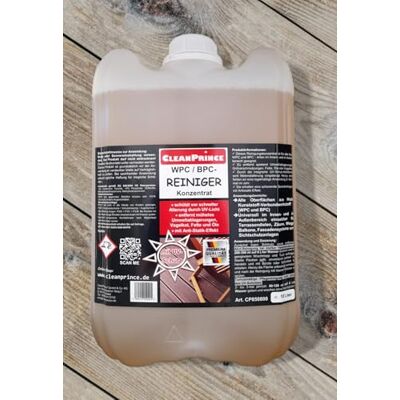 CleanPrince WPC/BPC Nettoyant concentré 10 l Matériau composite plastique pour terrasses, sols, planches, nettoyage et entretien CleanPrince WPC/BPC Nettoyant concentré 10 l Matériau composite plastique pour terrasses, sols, planches, nettoyage et entretien
