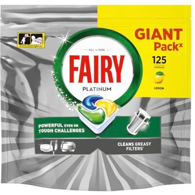 Fairy Platinum Complete Lemon Tablettes pour lave-vaisselle 250 ct Platine Fairy Platinum Complete Lemon Tablettes pour lave-vaisselle 250 ct Platine