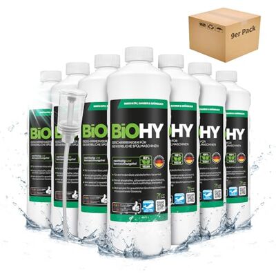 BIOHY Vaatwasmiddelen voor commerciële vaatwassers (9 x 1l Fles) + doseerder PHOSPHATE-FREE Geconcentreerd voor de gastronomie stralende glans (Geschirrreiniger) BIOHY Vaatwasmiddelen voor commerciële vaatwassers (9 x 1l Fles) + doseerder PHOSPHATE-FREE Geconcentreerd voor de gastronomie stralende glans (Geschirrreiniger)