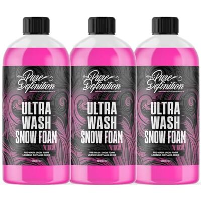 Pure Lot de 3 flacons de mousse nettoyante pour voiture PH neutre Haute mousse et brillance Concentré ultra 50:1 pour le nettoyage et les détails (3 x 1000 ml) Pure Lot de 3 flacons de mousse nettoyante pour voiture PH neutre Haute mousse et brillance Concentré ultra 50:1 pour le nettoyage et les détails (3 x 1000 ml)