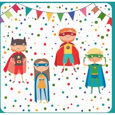 PAPSTAR 87730 Lot de 20 serviettes en papier 3 plis pliage 1/4 33 x 33 cm « Superhero » Serviettes décoratives pour anniversaire PAPSTAR 87730 Lot de 20 serviettes en papier 3 plis pliage 1/4 33 x 33 cm « Superhero » Serviettes décoratives pour anniversaire