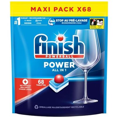 Finish Pastilles Lave-Vaisselle Powerball All in One Max 68 Tablettes Lave-Vaisselle Finish Pastilles Lave-Vaisselle Powerball All in One Max 68 Tablettes Lave-Vaisselle