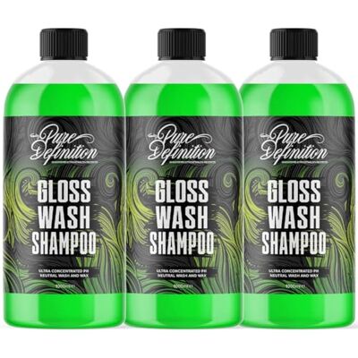 Pure Lot de 3 shampoings pour voiture, cire de lavage au pH neutre, haute mousse et brillance, concentré ultra lisse – (3 x 1000 ml) Pure Lot de 3 shampoings pour voiture, cire de lavage au pH neutre, haute mousse et brillance, concentré ultra lisse – (3 x 1000 ml)