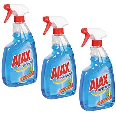 AJAX Triple Action Nettoyant Vitre Spray 750 ml Lot de 3 AJAX Triple Action Nettoyant Vitre Spray 750 ml Lot de 3