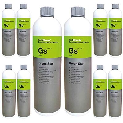 Koch Chemie Greenstar Lot de 10 nettoyants universels GS Green Star 10 x 1 l Koch Chemie Greenstar Lot de 10 nettoyants universels GS Green Star 10 x 1 l