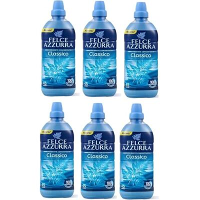 Felce Azzurra PAGLIERI Lot de 6 adoucissants concentrés parfumés Classico 600 ml Felce Azzurra PAGLIERI Lot de 6 adoucissants concentrés parfumés Classico 600 ml