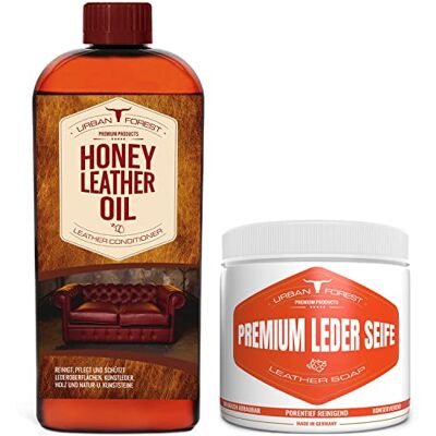 URBAN FOREST Savon pour cuir + huile pour cuir Entretien du cuir et nettoyage du cuir, savon de selle, nettoyant pour rembourrage et nettoyant pour voiture URBAN FOREST Savon pour cuir + huile pour cuir Entretien du cuir et nettoyage du cuir, savon de selle, nettoyant pour rembourrage et nettoyant pour voiture