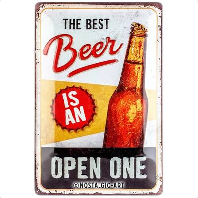 Nostalgic-Art La Meilleure Bière Est Un Signe Ouvert Moyen - Signe Nostalgic-Art La Meilleure Bière Est Un Signe Ouvert Moyen - Signe