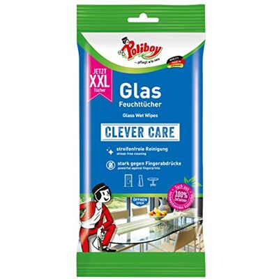 Poliboy Lot de 24 lingettes humides XXL pour verre Sans traces Nettoyage rapide Pour les petits problèmes du quotidien Poliboy Lot de 24 lingettes humides XXL pour verre Sans traces Nettoyage rapide Pour les petits problèmes du quotidien