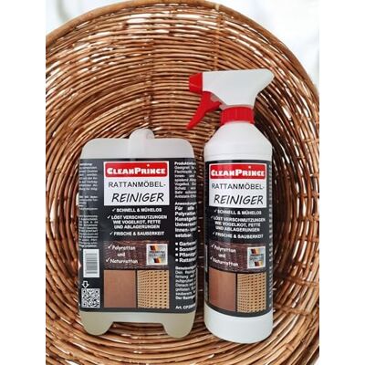 CleanPrince Nettoyant pour meubles en rotin, 2,5 l, nettoyant pour meubles en rotin, corbeilles, meubles tressés CleanPrince Nettoyant pour meubles en rotin, 2,5 l, nettoyant pour meubles en rotin, corbeilles, meubles tressés