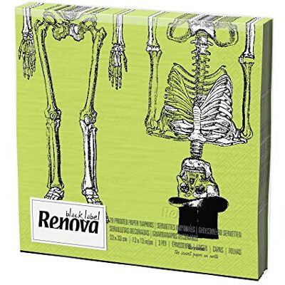 Renova Lot de 20 serviettes en papier pour Halloween Renova Lot de 20 serviettes en papier pour Halloween