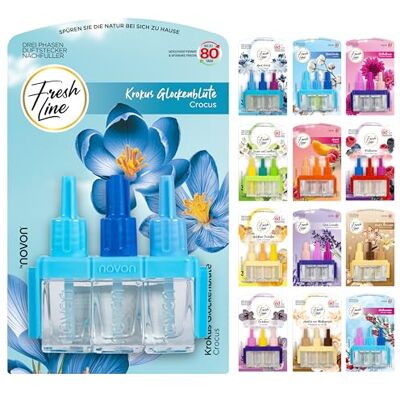 Fresh Line ® Lot de 3 recharges de parfum (3 x 7 ml) Changement en 3 phases Comp. à 3VOLUTION Désodorisant 6 parfums : baies sauvages, jasmin, citron vert, frais d'avril, orchidée dorée Fresh Line ® Lot de 3 recharges de parfum (3 x 7 ml) Changement en 3 phases Comp. à 3VOLUTION Désodorisant 6 parfums : baies sauvages, jasmin, citron vert, frais d'avril, orchidée dorée