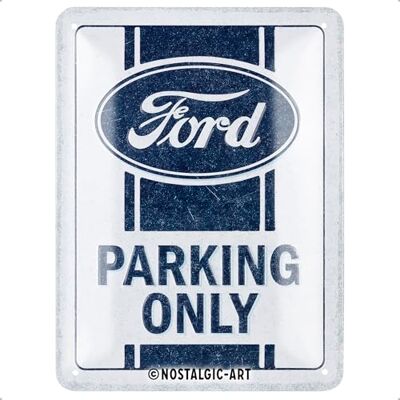 ART Plaque rétro, 15 x 20 cm, Ford – Parking Only – Idée cadeau pour fans de Ford, Official License Product (OLP), en métal, design vintage ART Plaque rétro, 15 x 20 cm, Ford – Parking Only – Idée cadeau pour fans de Ford, Official License Product (OLP), en métal, design vintage
