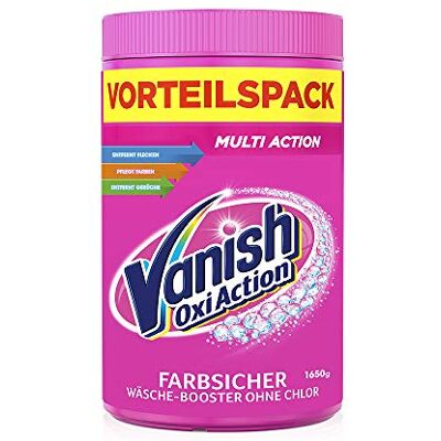 Vanish Oxi Action Poudre Rose Détachant Poudre sans chlore Élimine les taches, nourrit les couleurs et élimine les odeurs Pour le linge coloré 1 x 1650 g Vanish Oxi Action Poudre Rose Détachant Poudre sans chlore Élimine les taches, nourrit les couleurs et élimine les odeurs Pour le linge coloré 1 x 1650 g